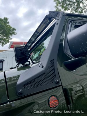 Jeep Wrangler Light Mounts - Windshield - Go Rhino - 50in Single Row - Textured Black - `18-`20
